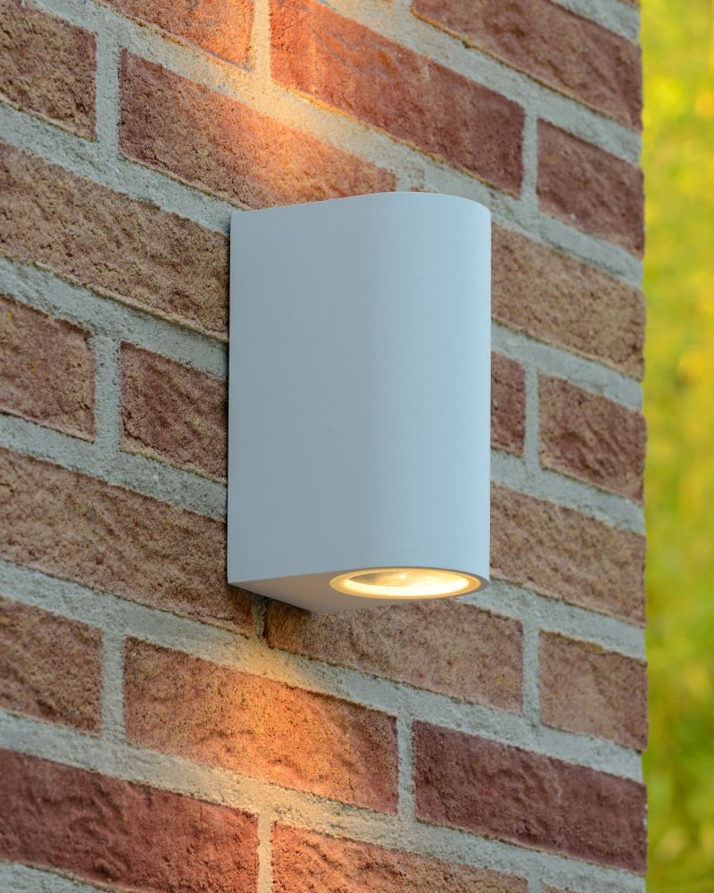 Lucide ZARO - Nástenné bodové svietidlo Vonkajšie - 2xGU10 - IP44 - Biele